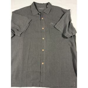 Tommy Bahama Island Zone Silk Blend Camp Shirt Gray Original Fit XL